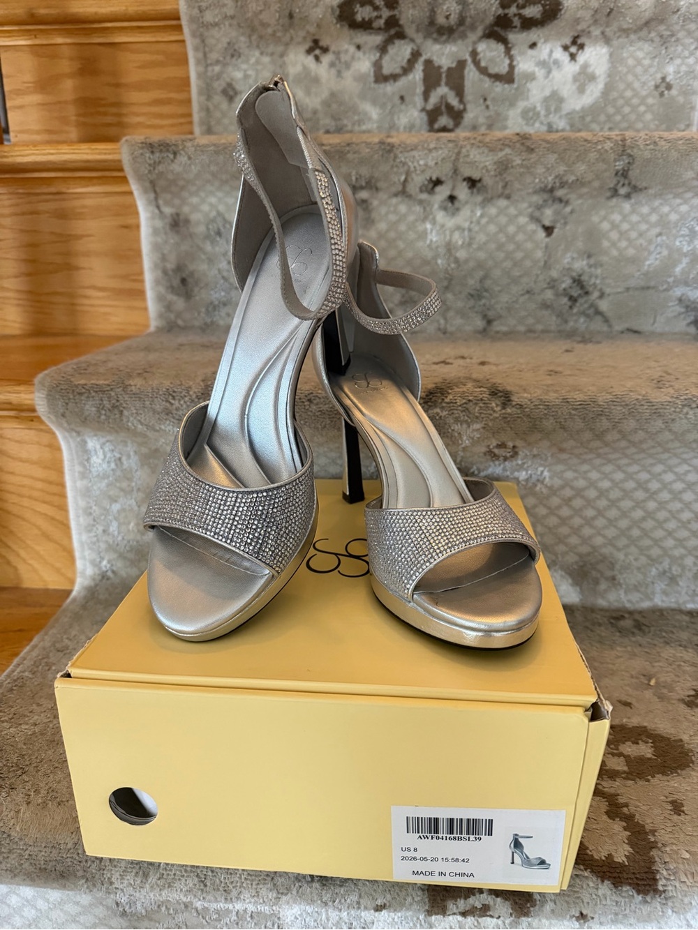 Cosy Island Silver Rhinestone special occasion shoes